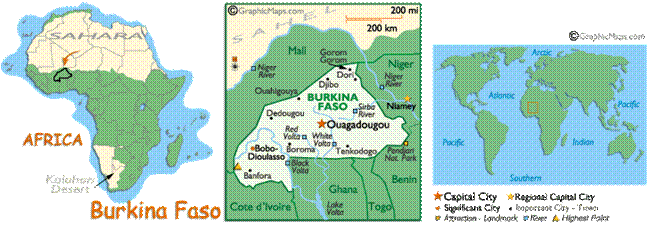 burkina faso maps, detailed map of burkina faso, map of burkino faso