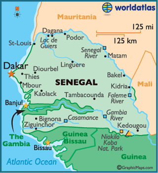 map of Senegal