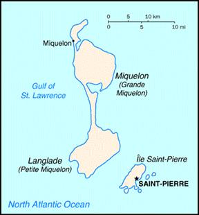 [Country map of Saint Pierre and Miquelon]